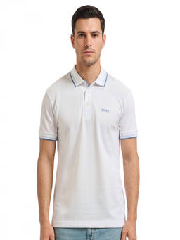 Boss - White Shirt Collar Polo T-Shirt