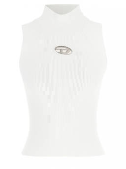 Diesel - White Cut-Out Logo Tank Top