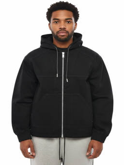 1989 STUDIO - Black Solid Zip Up Hoodie