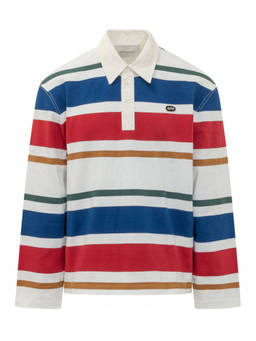 AMI Paris - Multicolour Stripes Shirt Collar Polo T-Shirt