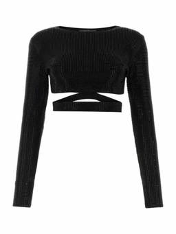 Andreadamo - Black Embellished Viscose Blend Top