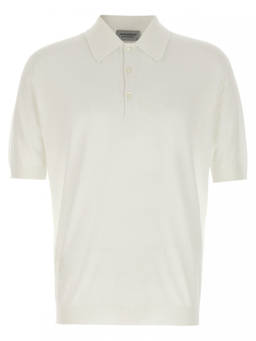 John Smedley - White Cotton Polo T-Shirt (S)