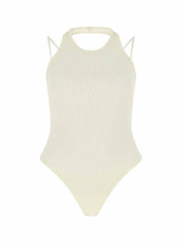 Andreadamo - Ivory Stretch Viscose Blend Bodysuit (XS)
