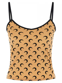 Marine Serre - Beige Printed Scoop Neck Top