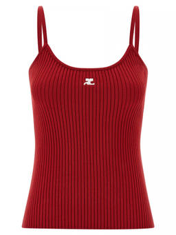 Courreges - Red Knitted Scoop Neck Top