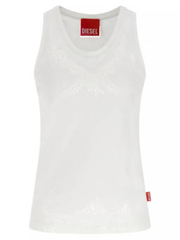 Diesel - White Lace Round Neck Top