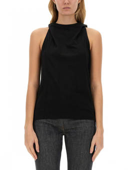 Courreges - Black Solid Hood Top