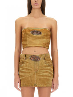 Diesel - Beige Solid Strapless Top (L)