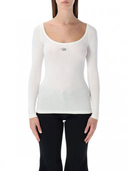 Diesel - White Logo Scoop Neck Top