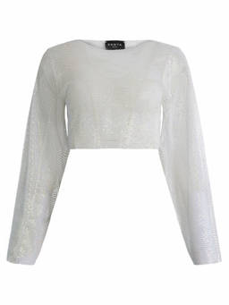 Santa Brands - White Embellished Round Neck Top (XS)