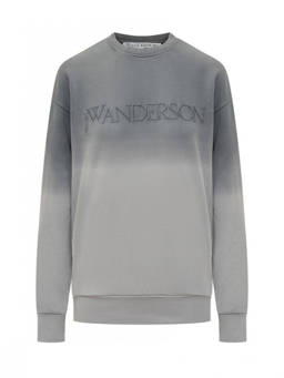 JW Anderson - Grey Logo Crew Neck Sweatshirt