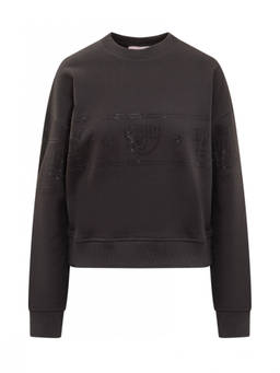 Chiara Ferragni - Black Logo Crew Neck Sweatshirt (XS)