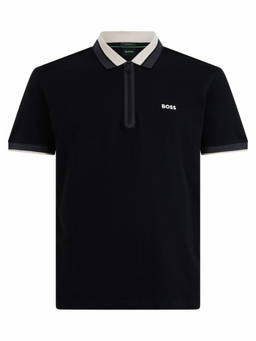 Boss - Black Shirt Collar Logo Polo T-Shirt