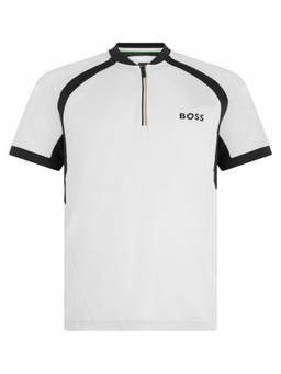Boss - White Band Collar Logo Polo T-Shirt