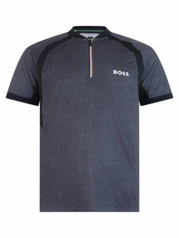 Boss - Dark Grey Band Collar Polo T-Shirt