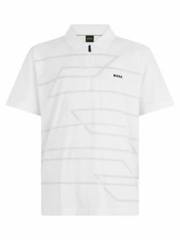 Boss - White Geometric Regular Polo T-Shirt