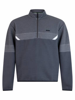 Boss - Grey Mock Collar Sweatshirt