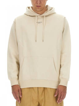 Drole De Monsieur - Light Beige Printed Hoodie