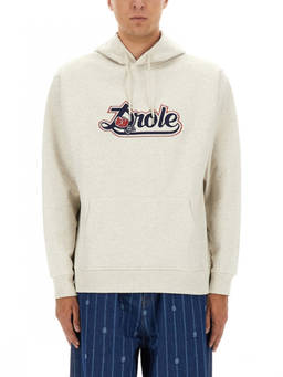 Drole De Monsieur - Heather Grey Embroidered Hoodie