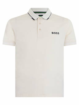 Boss - Off White Shirt Collar Polo T-Shirt