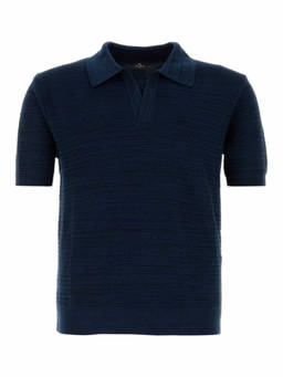 Etro - Navy Blue Braided Polo T-Shirt (M)