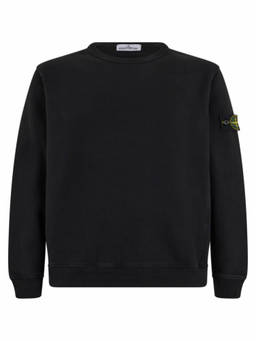 Stone Island - Black Solid Crew Neck Sweatshirt
