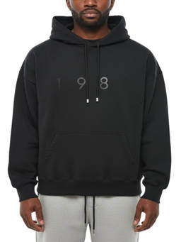 1989 STUDIO - Black Relaxed Logo Hoodie