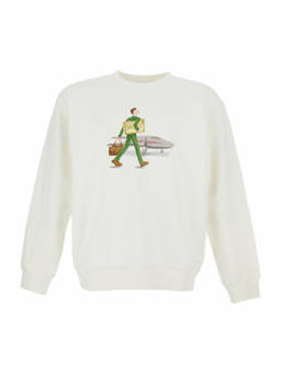 Drole De Monsieur - White Crewneck Graphic Sweatshirt (XL)