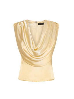 Rotate Birger Christensen - Natural Solid Cowl Neck Top