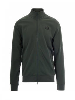 EA7 Emporio Armani - Green Solid Mock Collar Sweatshirt (L)