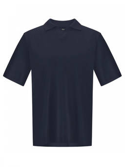 Herno - Dark Blue Solid Shirt Collar Polo T-Shirt (2XL)