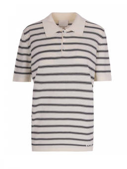 A.P.C. - Black White Stripes Polo T-Shirt