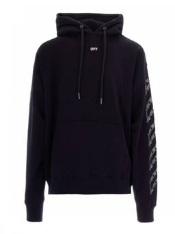 OFF-WHITE - Black Printed Hood Sweatshirt