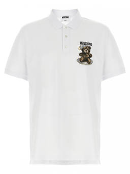 Moschino - White Press Polo T-Shirt