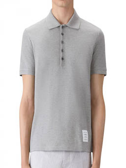 Thom Browne - Grey Shirt Collar Polo T-Shirts (XL)