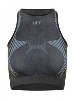 OFF-WHITE - Black Graphic Round Neck Top