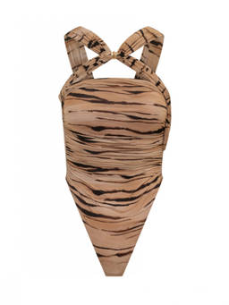 Elisabetta Franchi - Brown Printed Halter Neck Top (M)