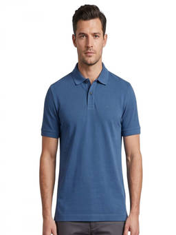 Boss - Blue Shirt Collar Polo T-Shirt (XL)
