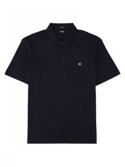 Boss - Dark Navy Logo Shirt Collar Polo T-Shirt