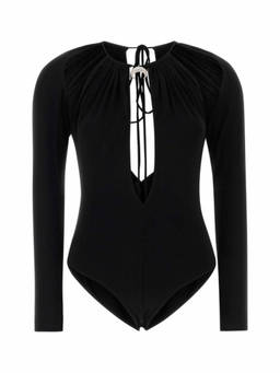 Marine Serre - Black Stretch Viscose Bodysuit