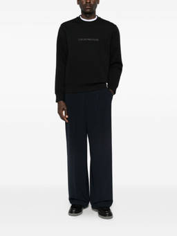EMPORIO ARMANI - Black Logo Crew Neck Sweatshirt