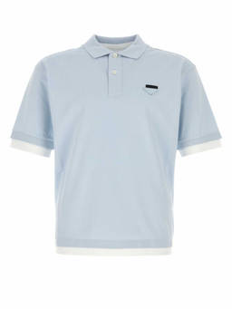 PRADA - Light Blue Shirt Collar Polo T-Shirt (M)