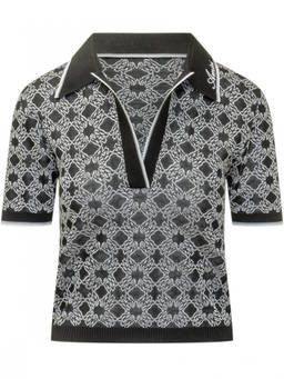 Amiri - Black Geometric Shirt Collar Polo T-Shirt