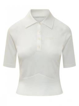 Givenchy - White Solid Shirt Collar Polo T-Shirt