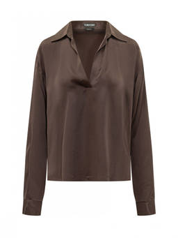 Tom Ford - Brown Solid Shirt Collar Shirt