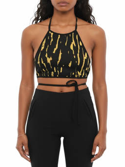 Ambush - Black Abstract Halter Neck Top