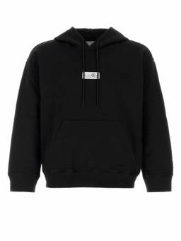 MM6 Maison Margiela - Black Printed Relaxed Hoodie