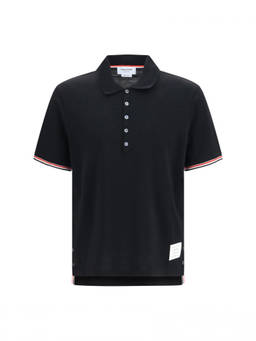 Thom Browne - Black Shirt Collar Polo T-Shirt