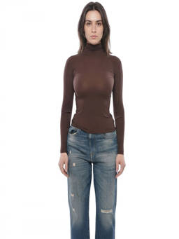 ALAIA - Brown Turtle Neck Top (S)