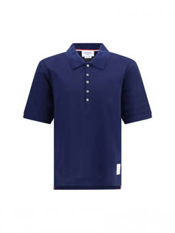 Thom Browne - Navy Shirt Collar Polo T-Shirt